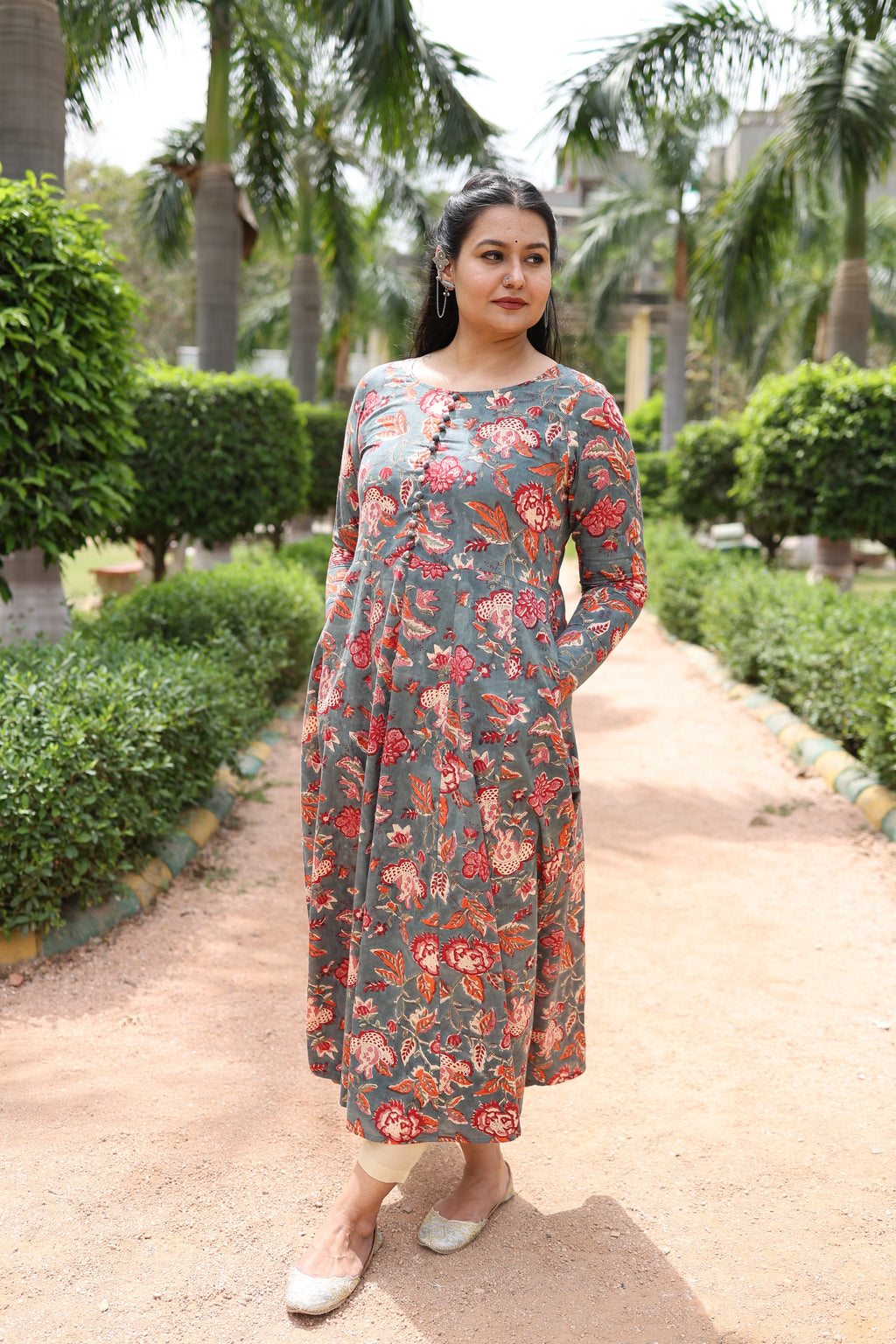 Rust bloom kurta