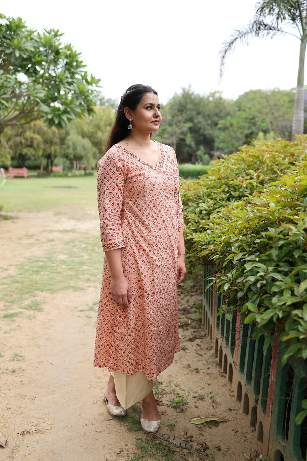 Blush Angrakha Wrap Kurta