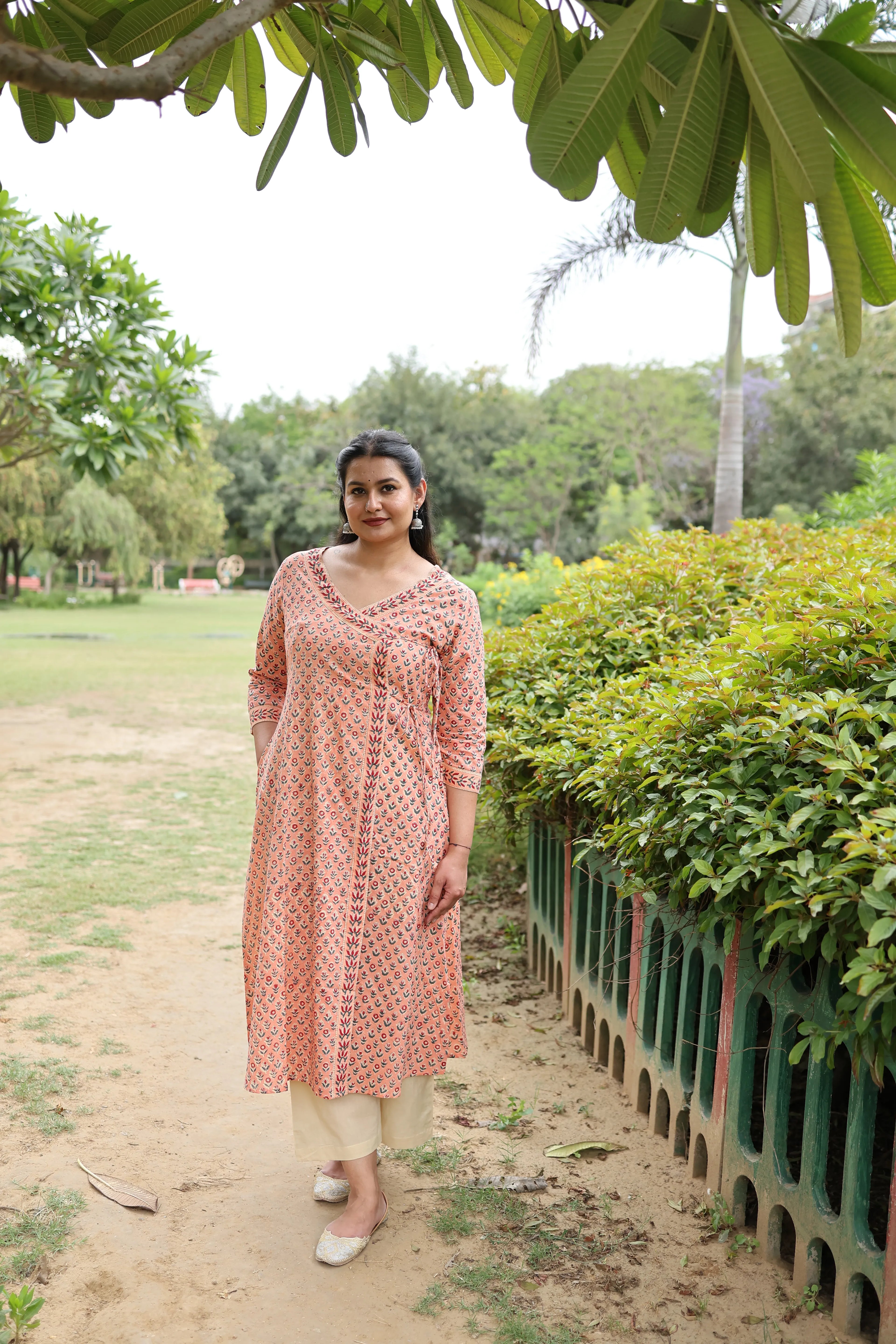 Blush Angrakha Wrap Kurta