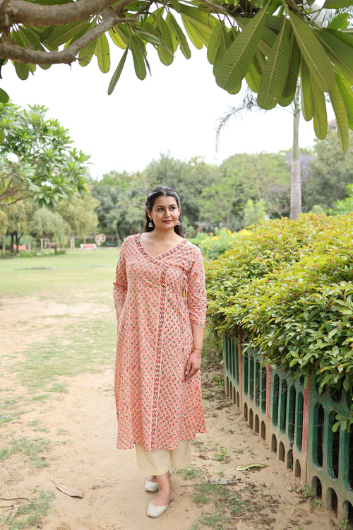Blush Angrakha Wrap Kurta