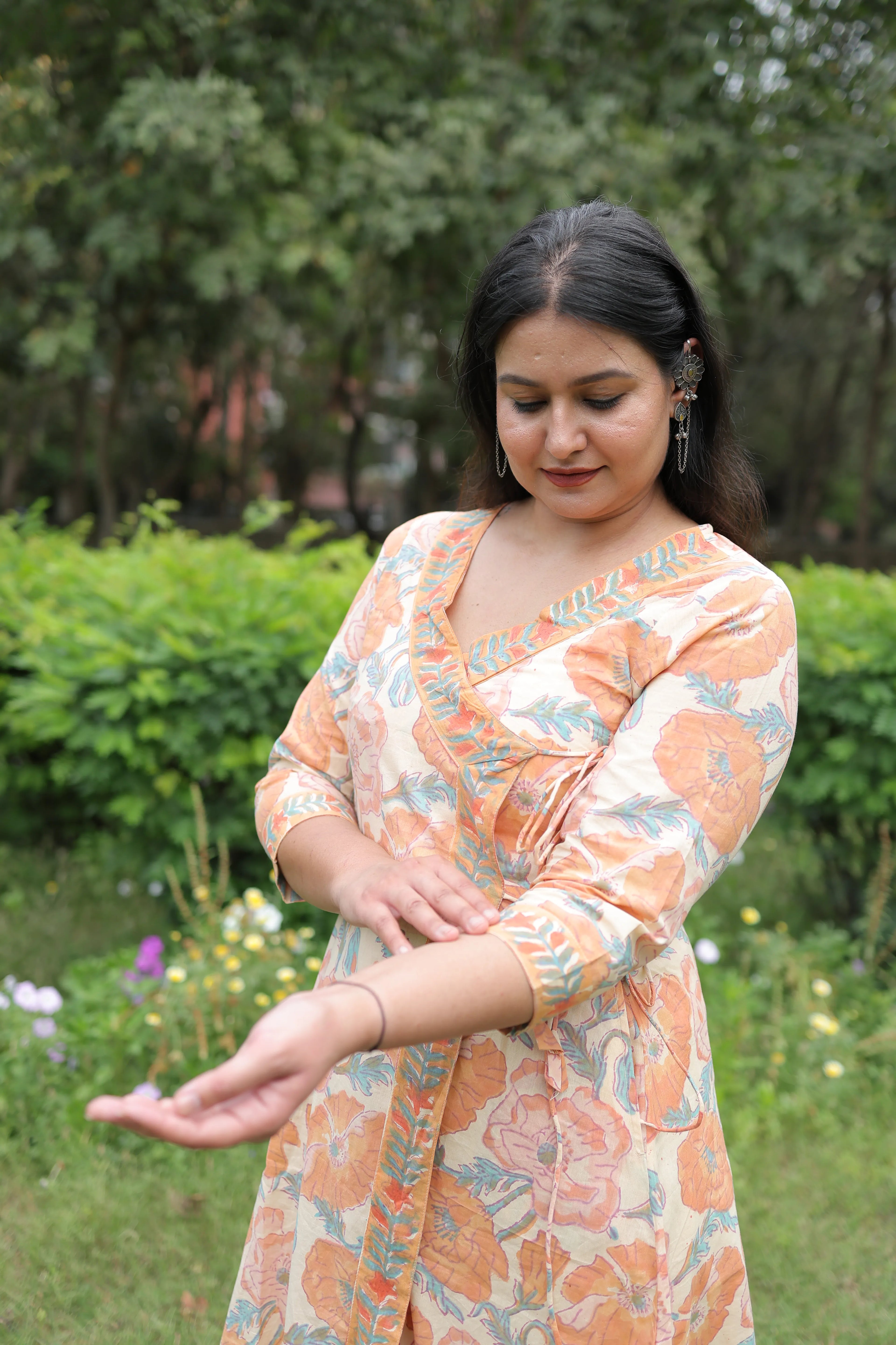 Peach Meadow Angrakha Wrap Kurta