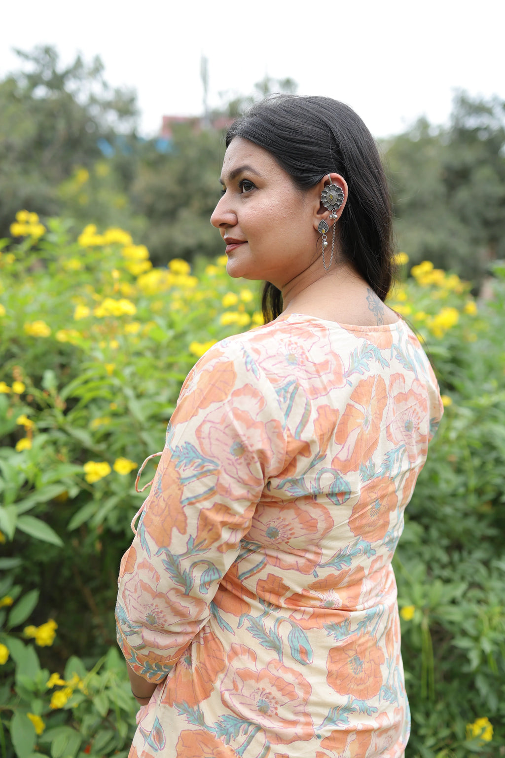 Peach Meadow Angrakha Wrap Kurta