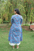 Indigo Blossom Angrakha Wrap Kurta
