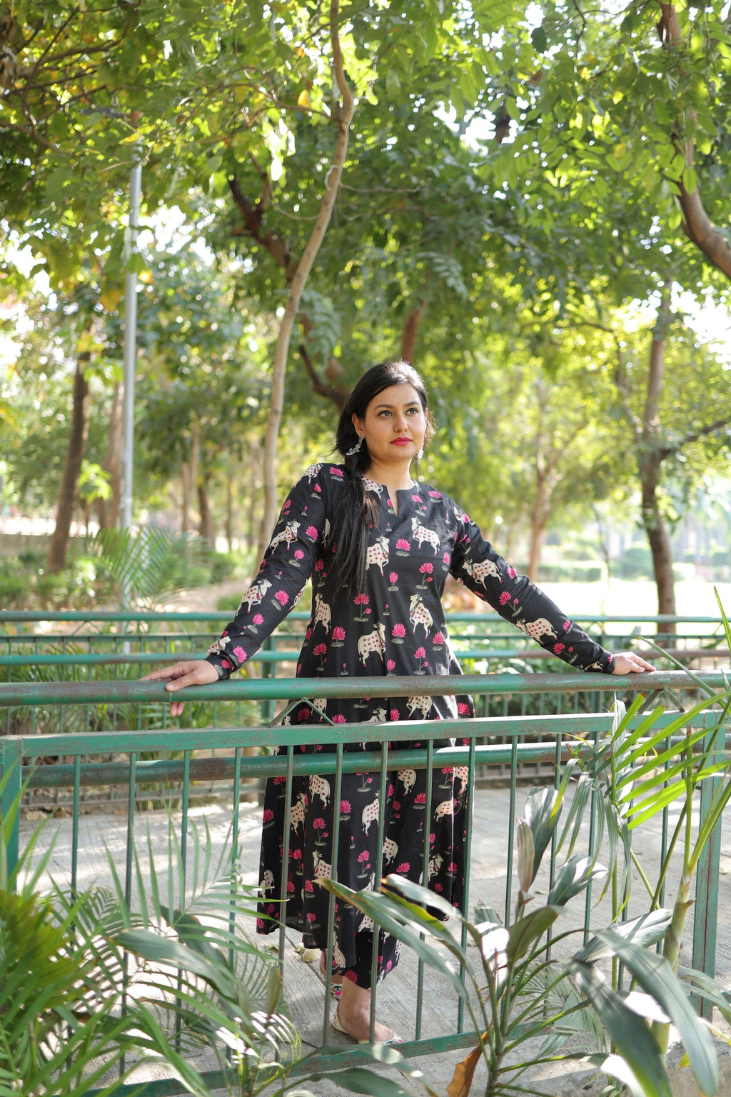 Midnight lotus kurta set