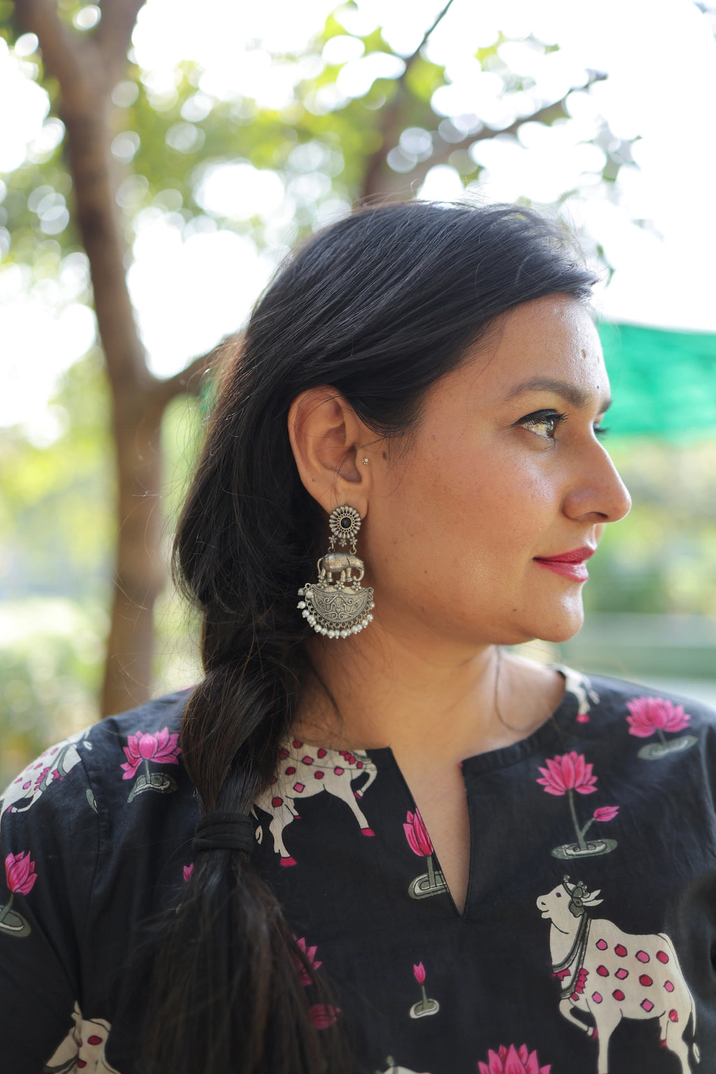 Midnight lotus kurta set