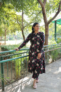 Midnight lotus kurta set